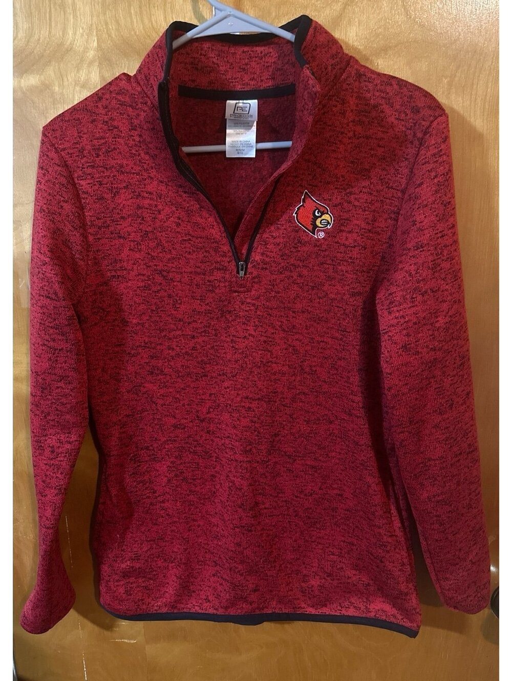 Pro edge red U OF L university of Louisville quarter zip sweatshirt size medium
